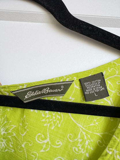 FLORAL AND BEADED EDDIE BAUER TANK TOP
