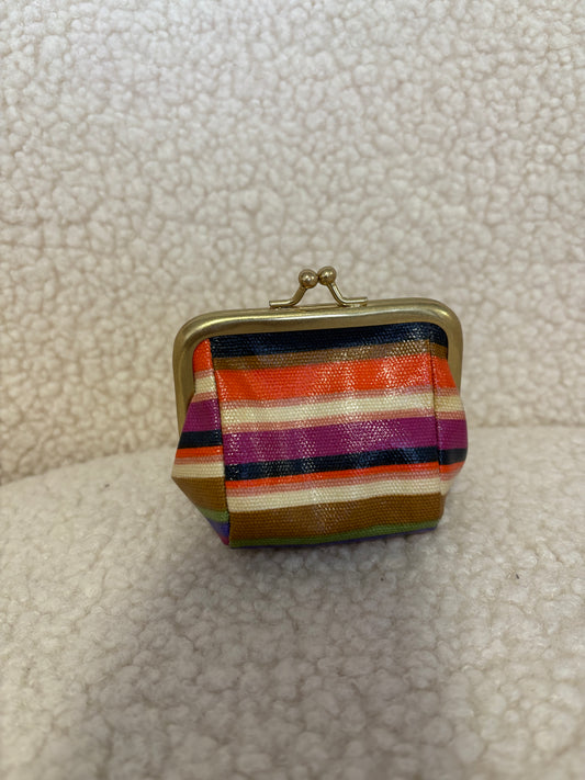 FOSSIL LEATHER RAINBOW STRIPPED COIN PURSE