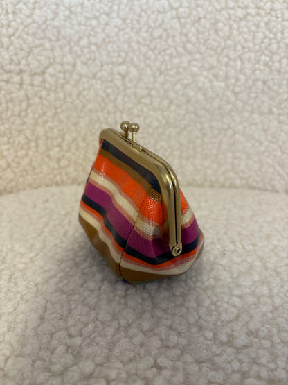 FOSSIL LEATHER RAINBOW STRIPPED COIN PURSE