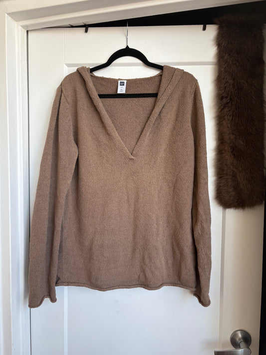 GAP BROWN COTTON HOODIE - XL