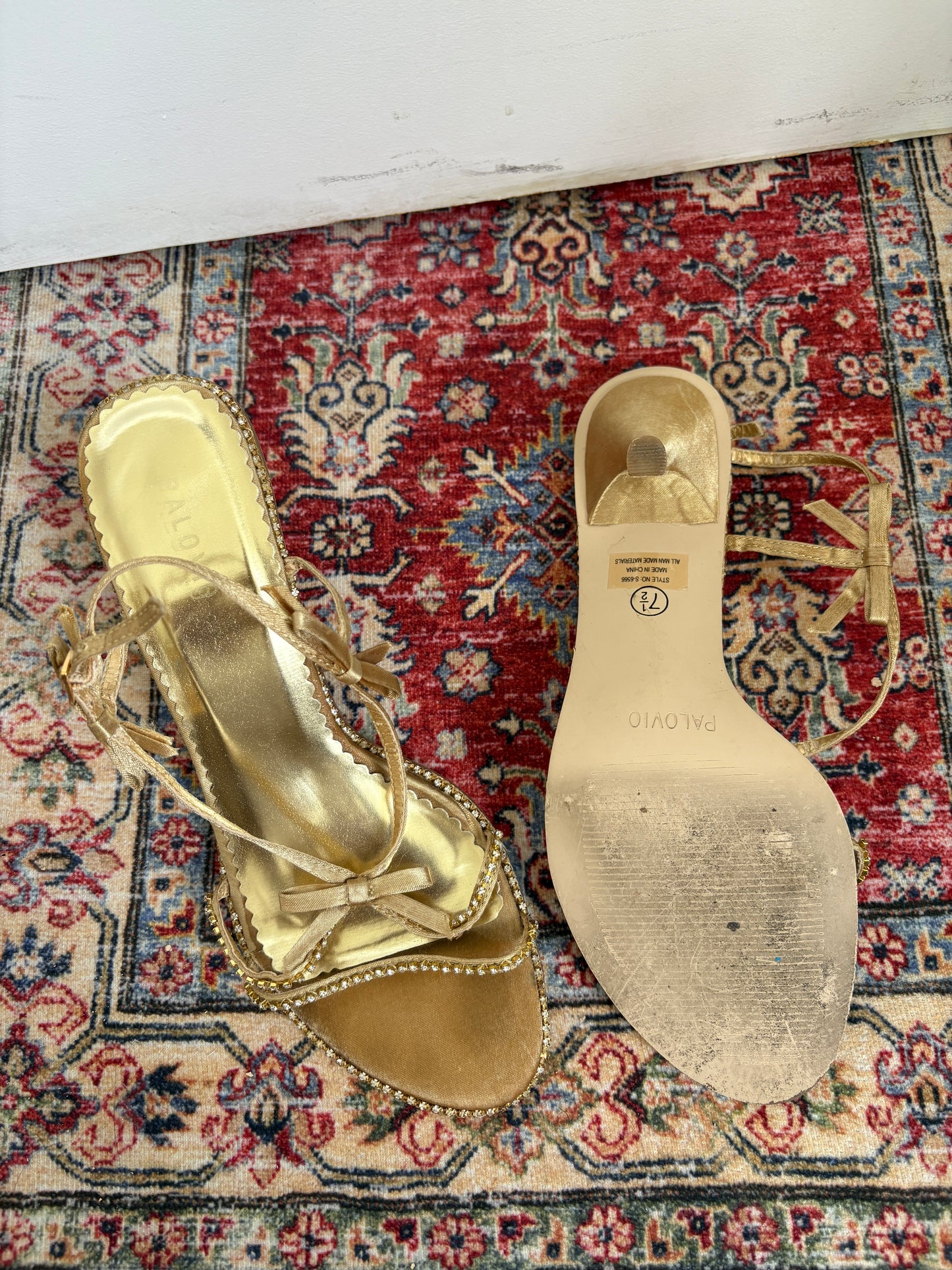GOLD EMBELLISHED HEELS - 7.5