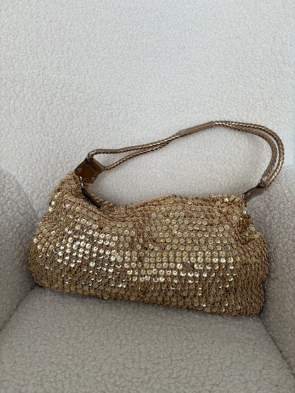 GOLD SEQUIN SHOULDER BAG