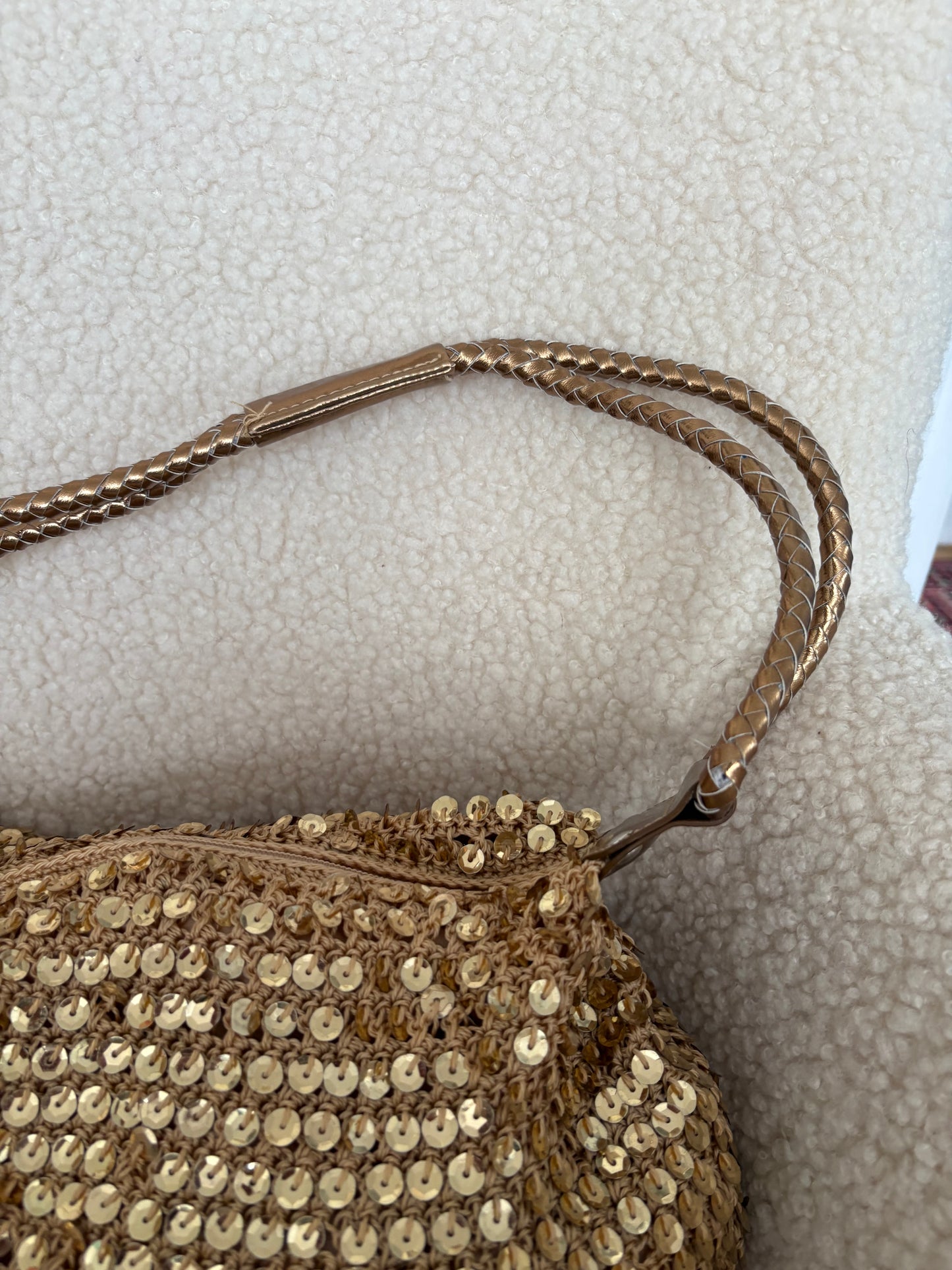 GOLD SEQUIN SHOULDER BAG