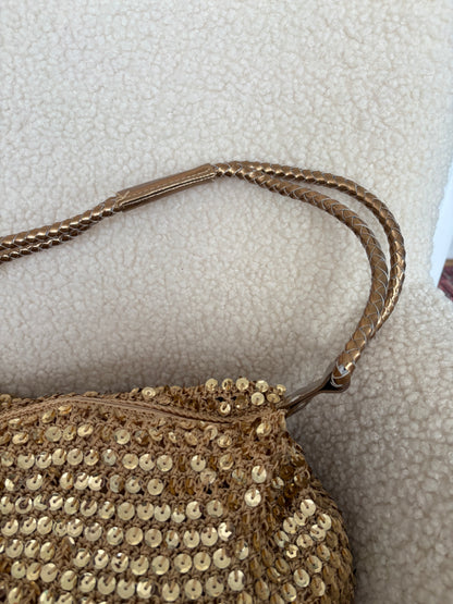 GOLD SEQUIN SHOULDER BAG
