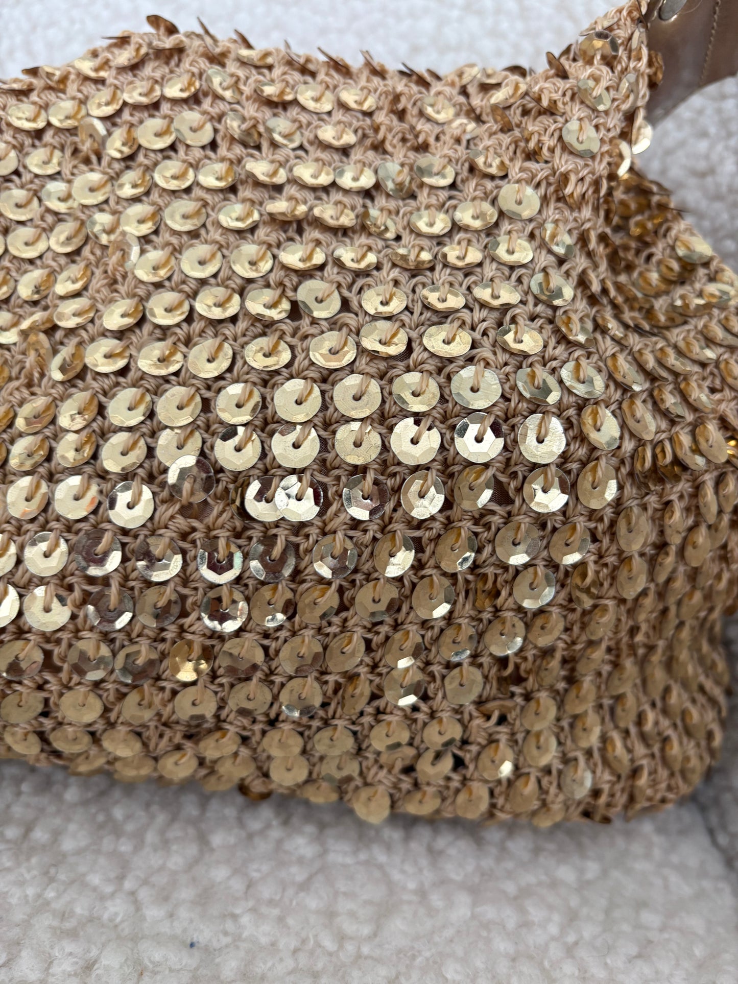 GOLD SEQUIN SHOULDER BAG