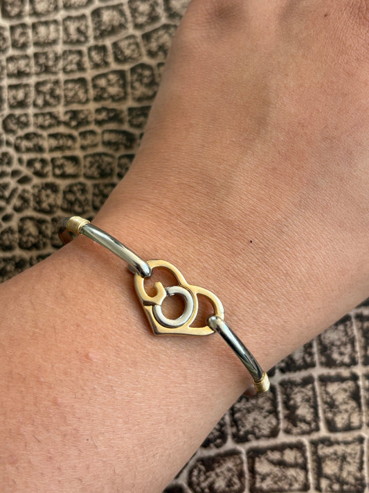 HEART OF GOD 2 TONE CLIP BANGLE