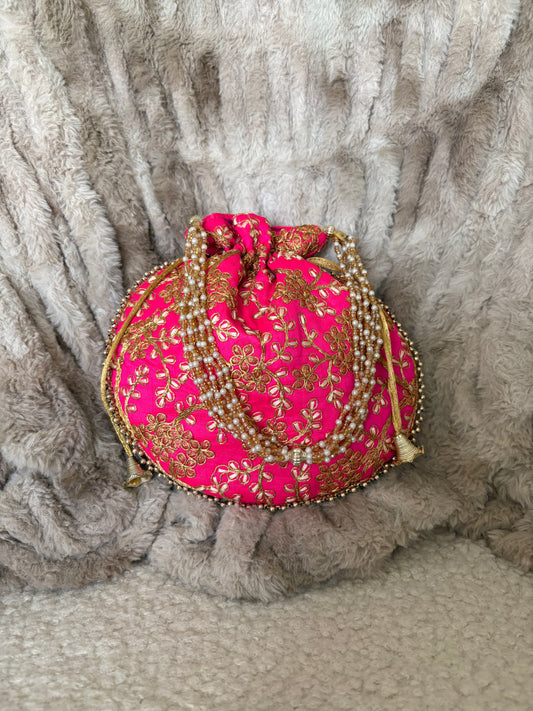 HOT PINK POTLI BAG