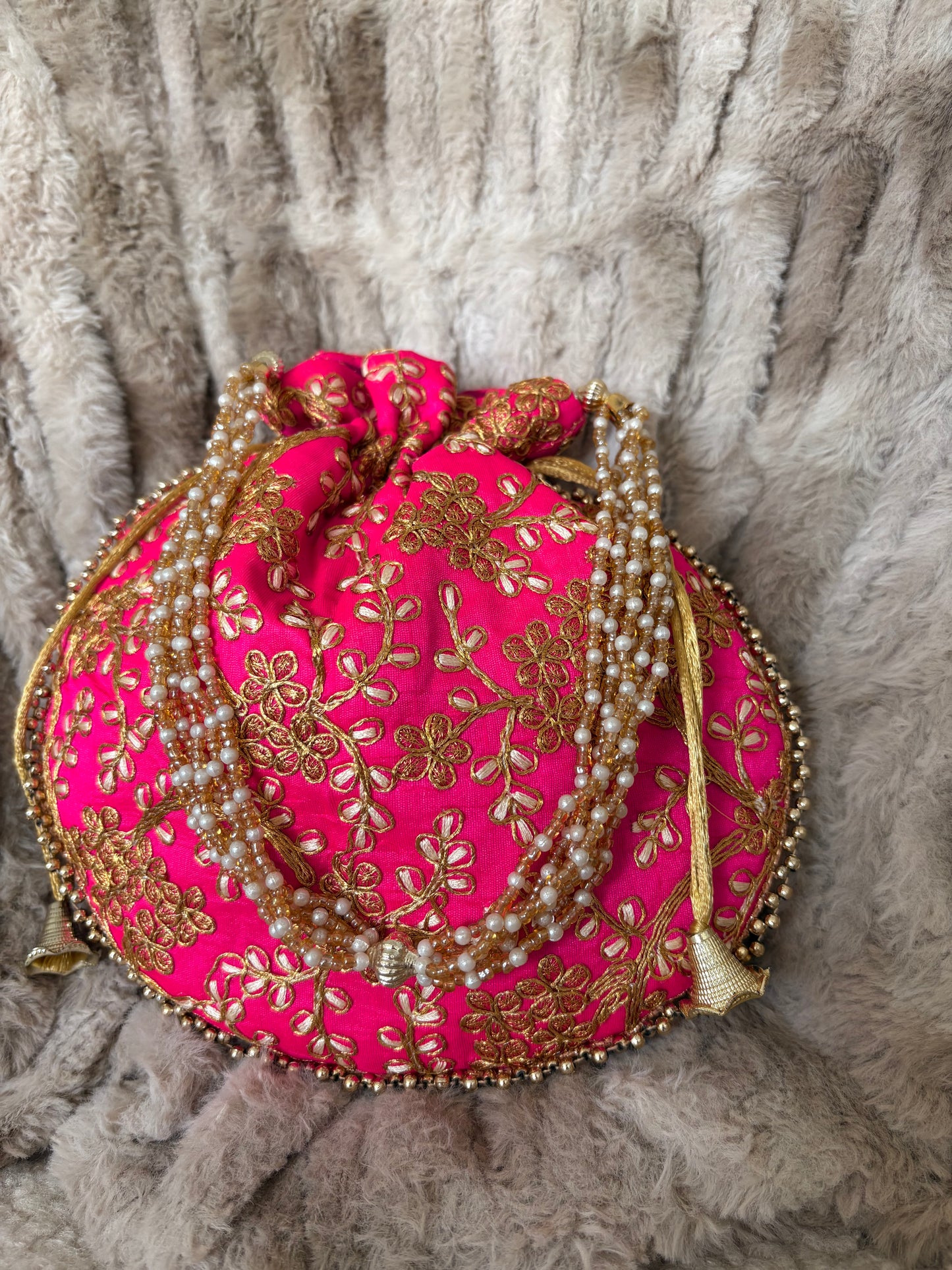 HOT PINK POTLI BAG