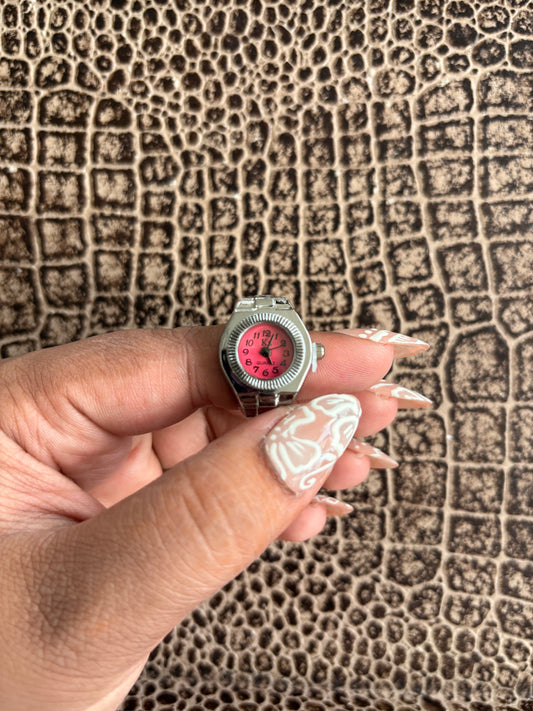 HOT PINK RING WATCH