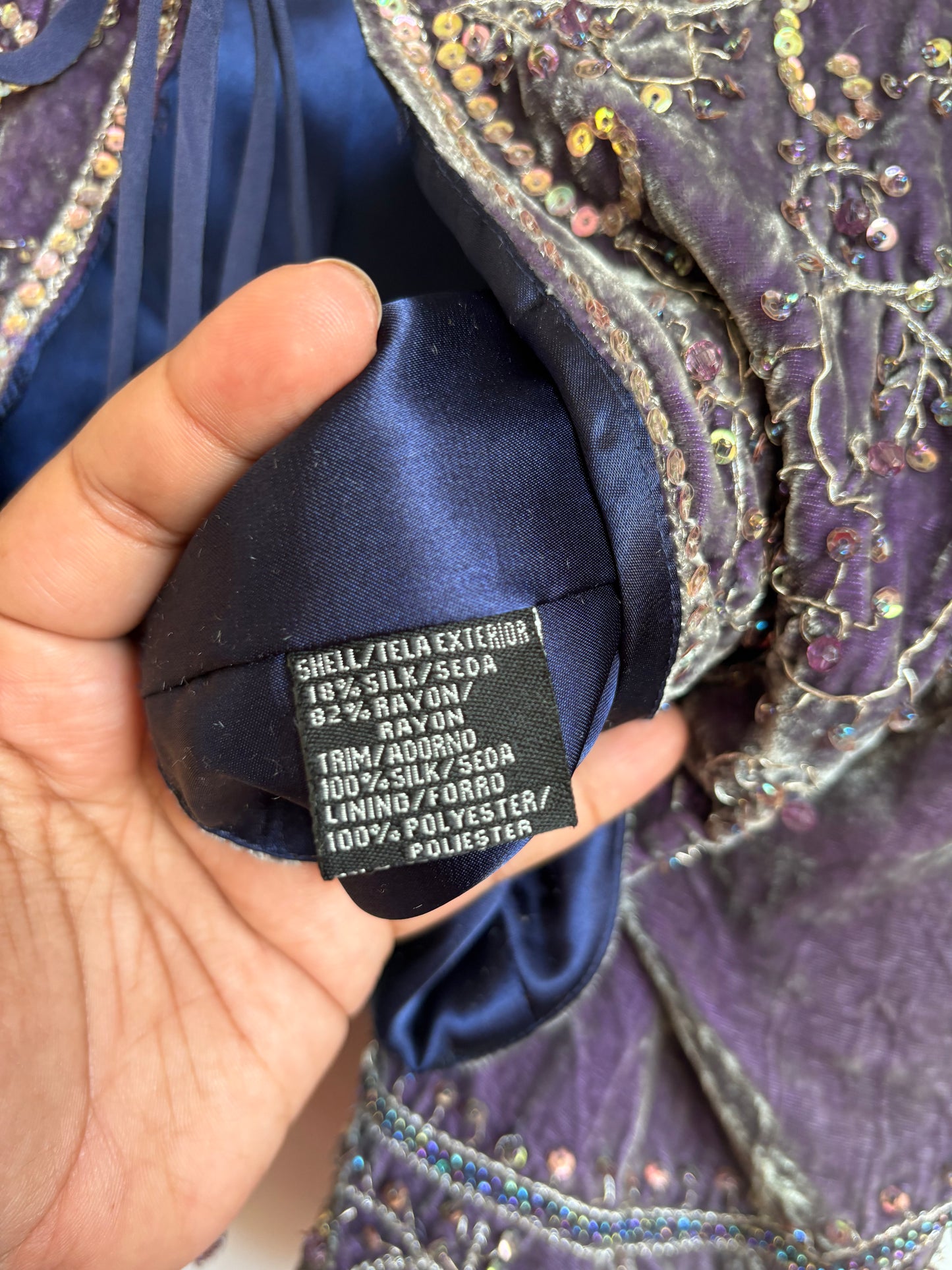 VINTAGE BEADED VELVET BALERO - M