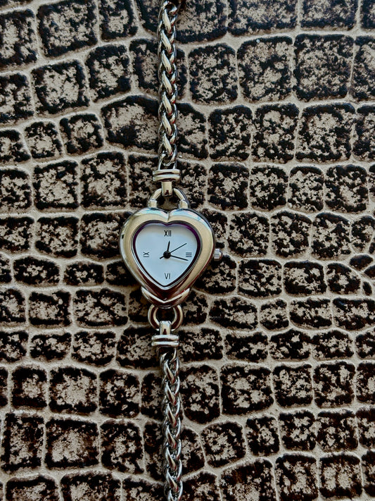 SILVER HEART WATCH