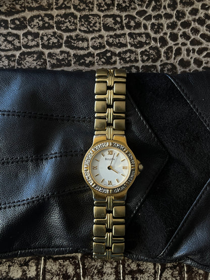 VINTAGE BULOVA DIAMOND ENCRUSTED WATCH