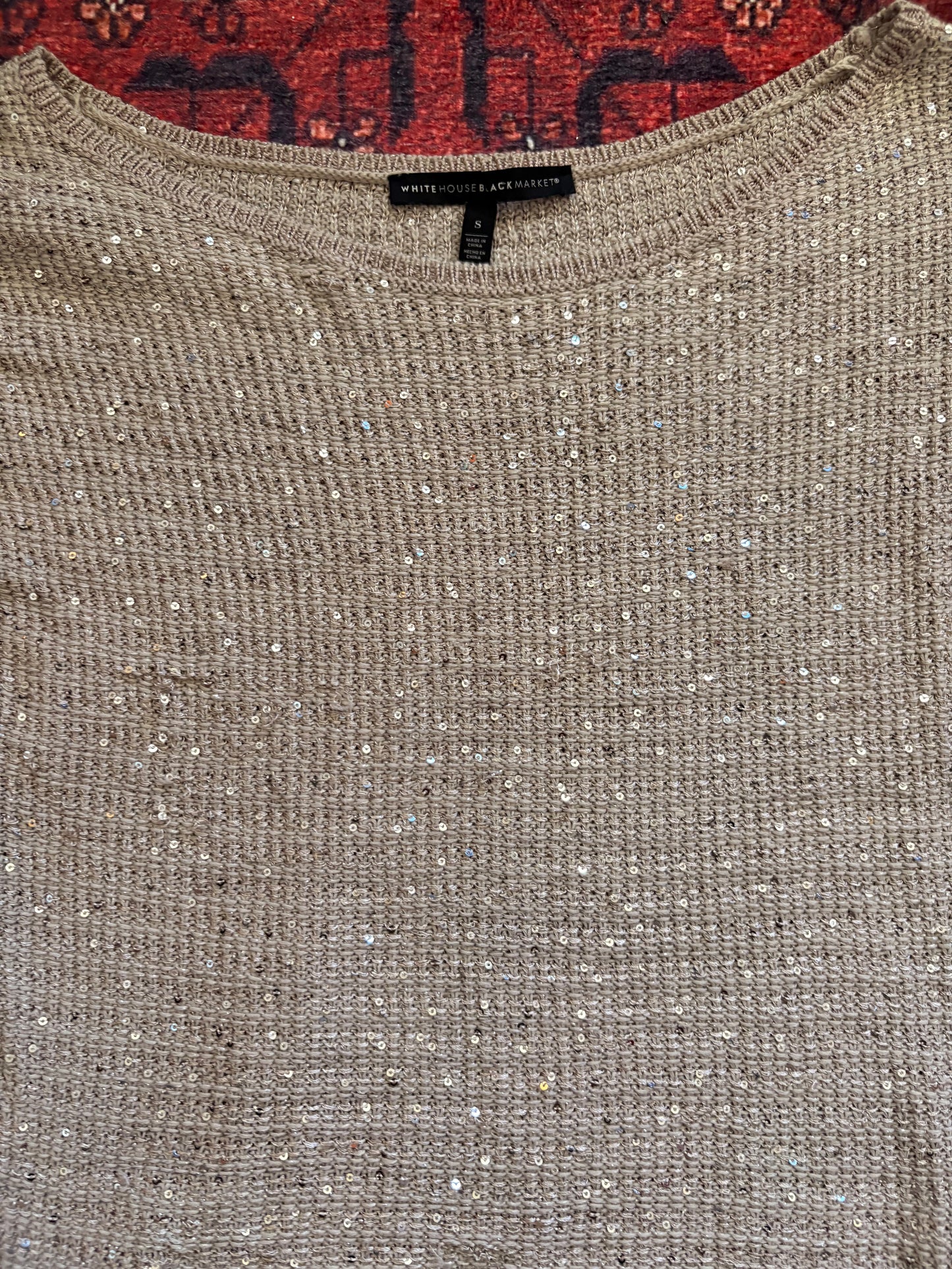 CROCHET SEQUIN TOP - S