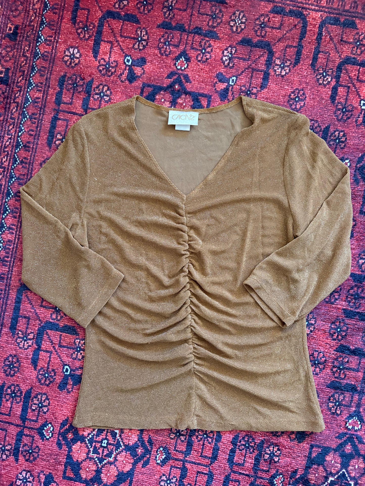 VINTAGE CACHE LONG SLEEVE TOP - L