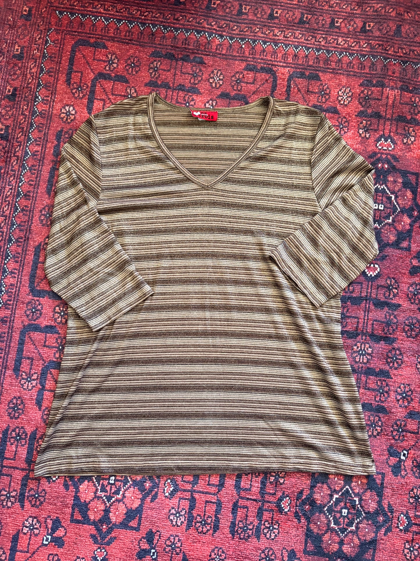 VINTAGE UN DEUX TROIS STRIPPED LONG SLEEVE - 1X