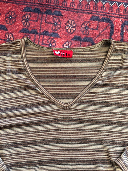 VINTAGE UN DEUX TROIS STRIPPED LONG SLEEVE - 1X