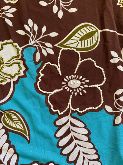 VINTAGE SHEER FLORAL TOP - L
