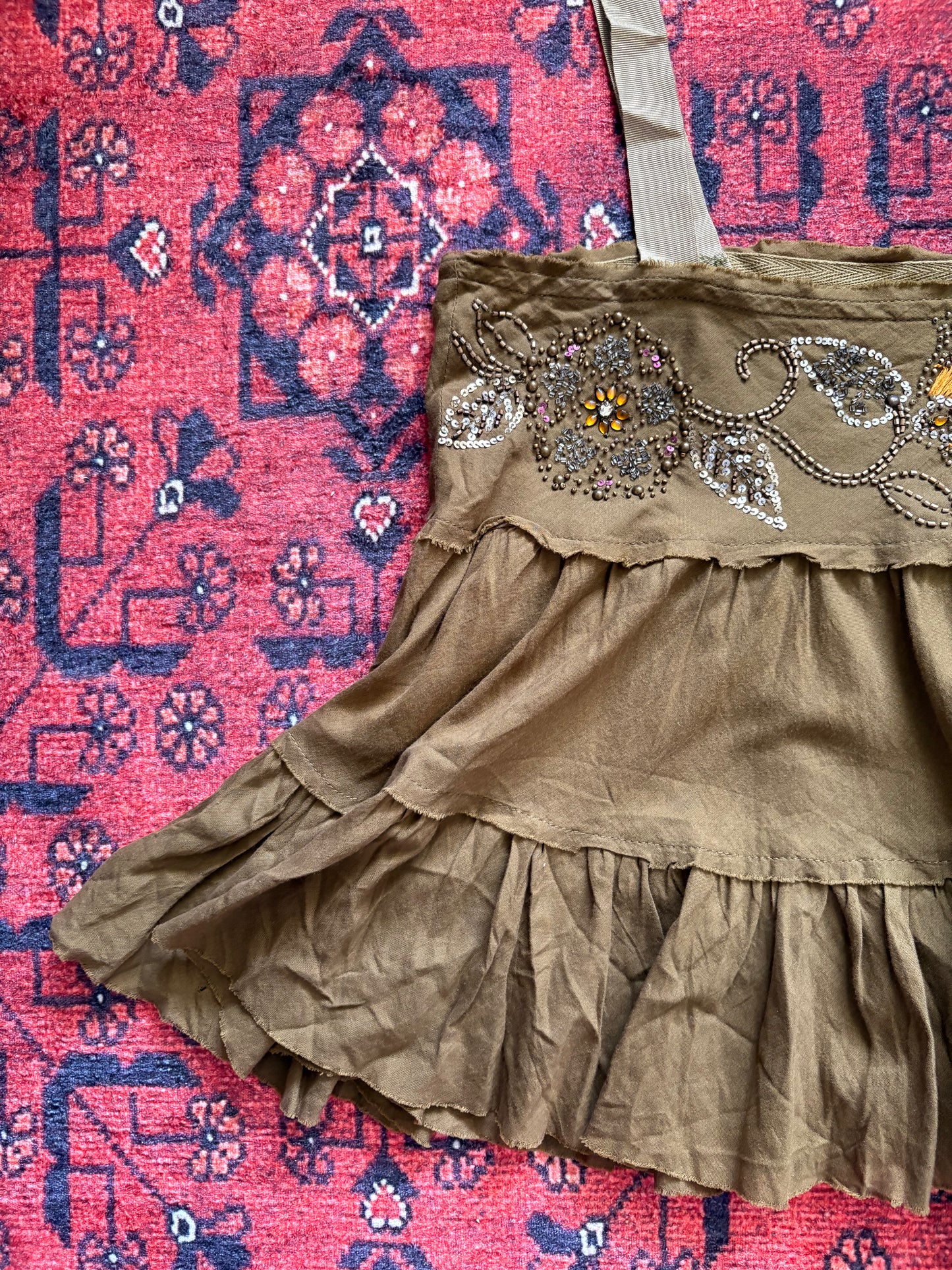 VINTAGE 100% COTTON BEADED TANK - M