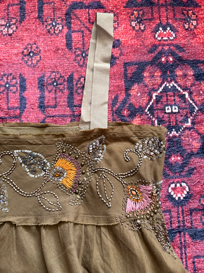 VINTAGE 100% COTTON BEADED TANK - M