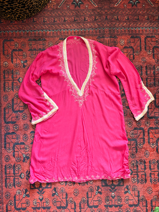 PINK BOHO TUNIC/BEACH COVER UP - 2