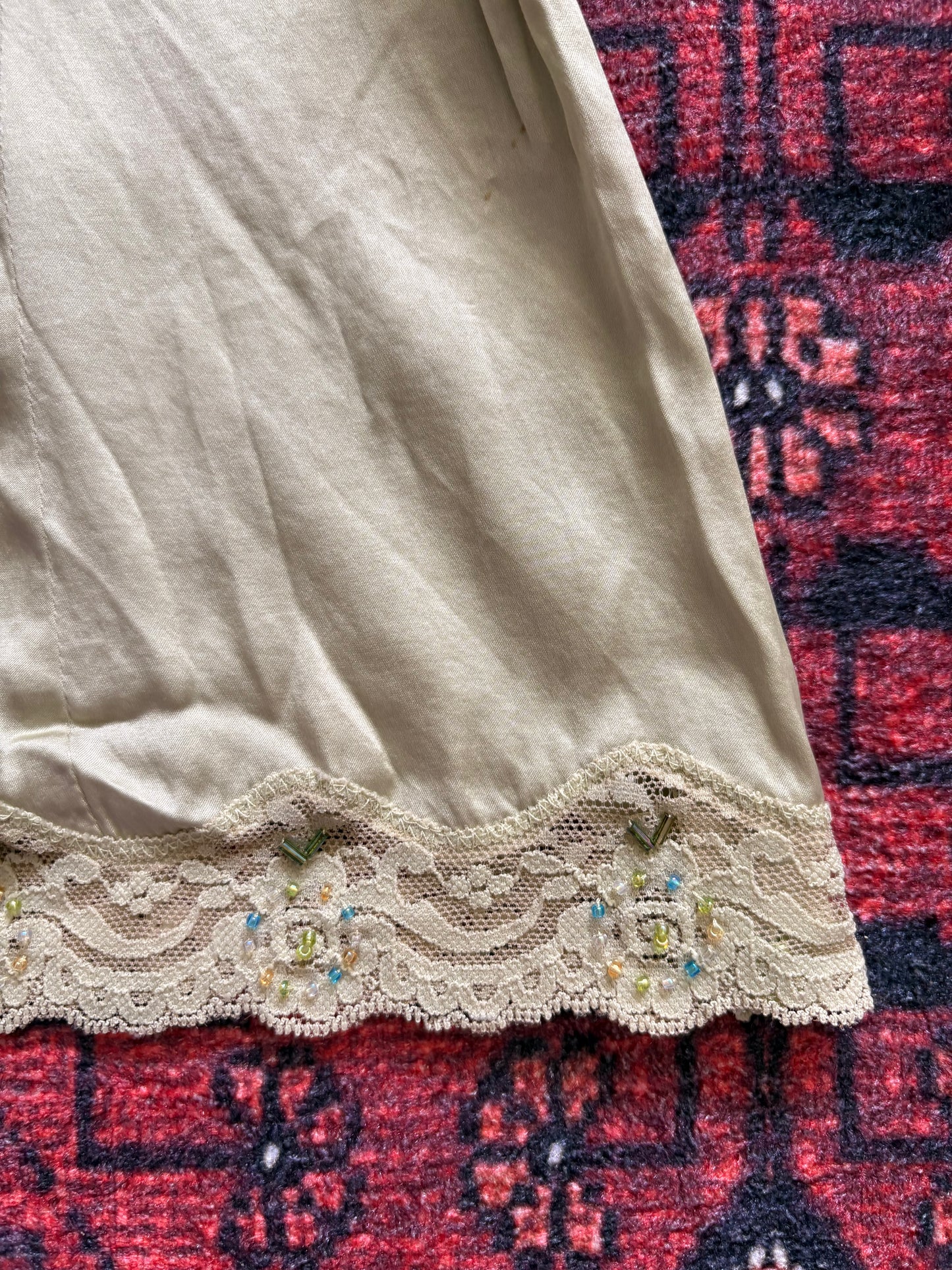 VINTAGE SILK LACE CAMI - M