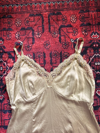 VINTAGE SILK LACE CAMI - M