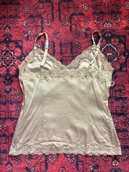 VINTAGE SILK LACE CAMI - M