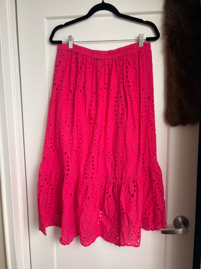 PINK MIDI SKIRT - M