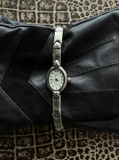 VINTAGE SILVER HEART BAND WATCH