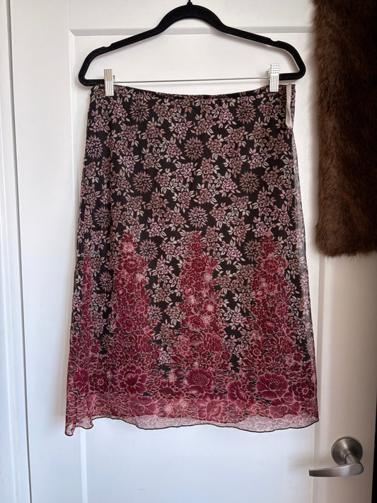 VINTAGE FLORAL MEXX SKIRT - M