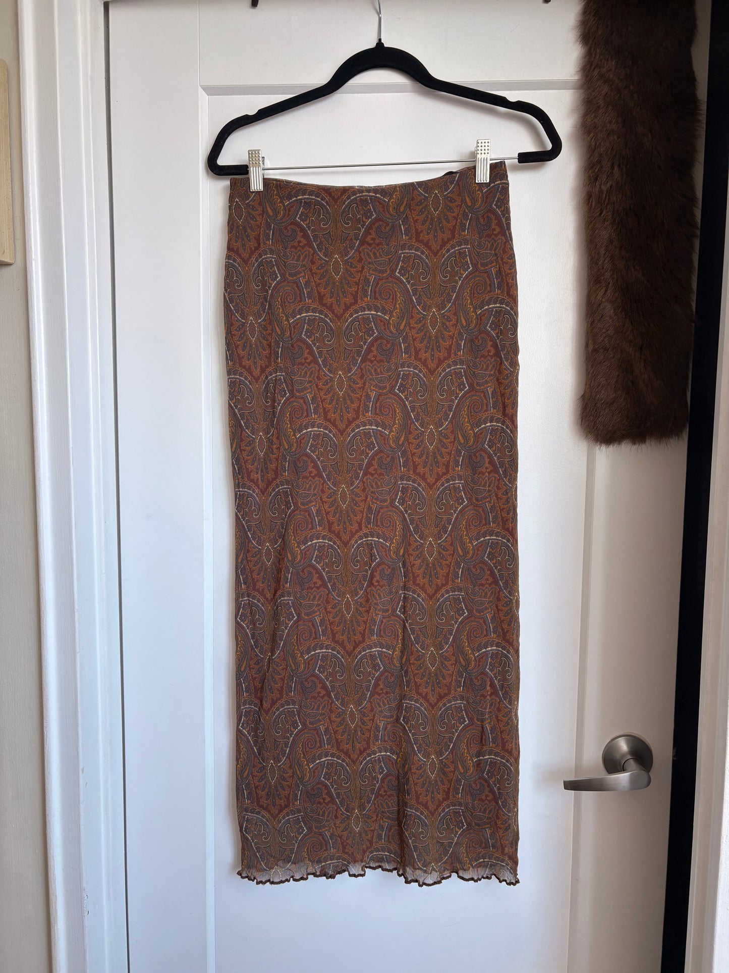 VINTAGE PAISLEY MAXI SKIRT - S