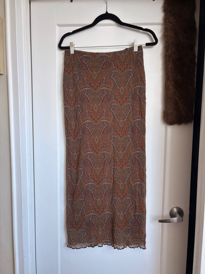 VINTAGE PAISLEY MAXI SKIRT - S