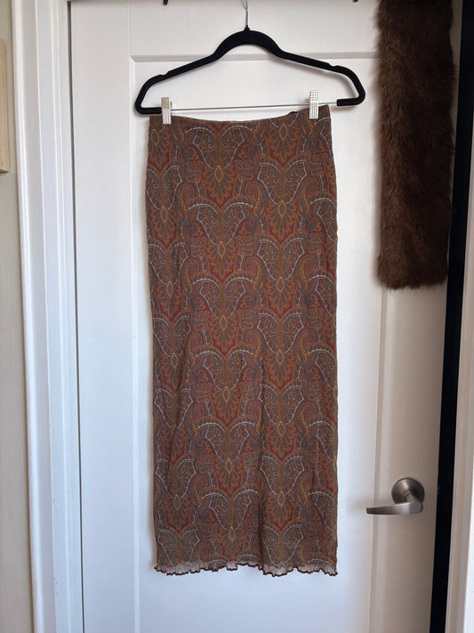 VINTAGE PAISLEY MAXI SKIRT - S