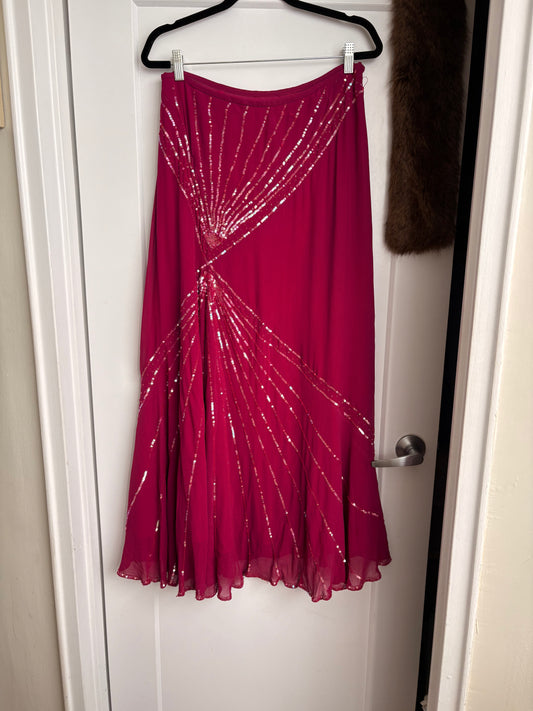 VINTAGE SEQUIN MAXI SKIRT - M