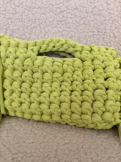 CHARTREUSE FRINGE CROCHET CLUTCH