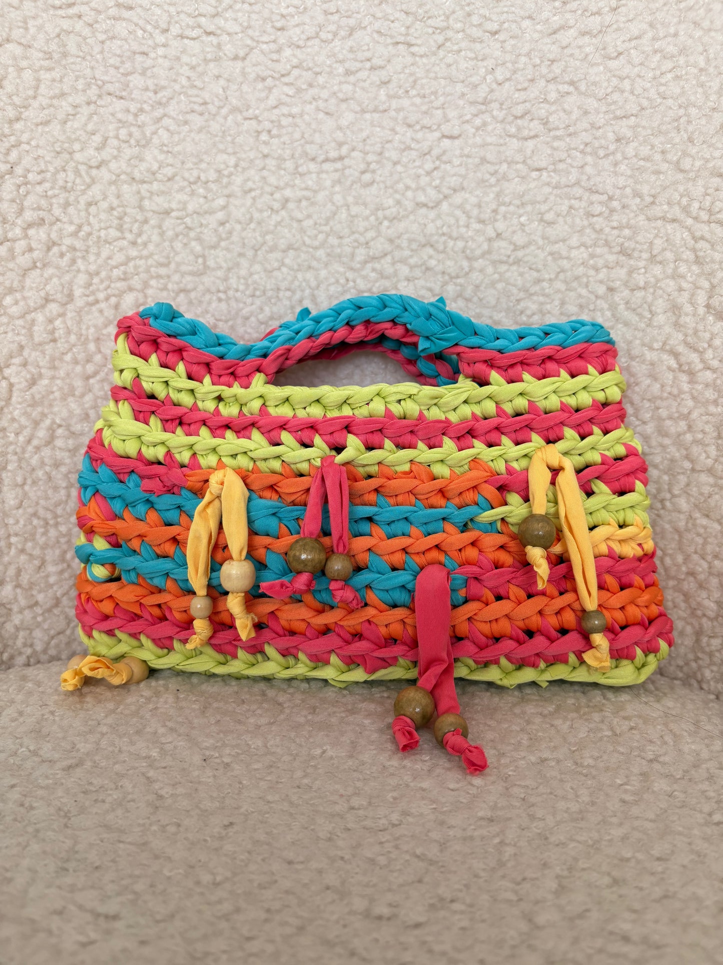 MULTICOLOUR CROCHET CLUTCH