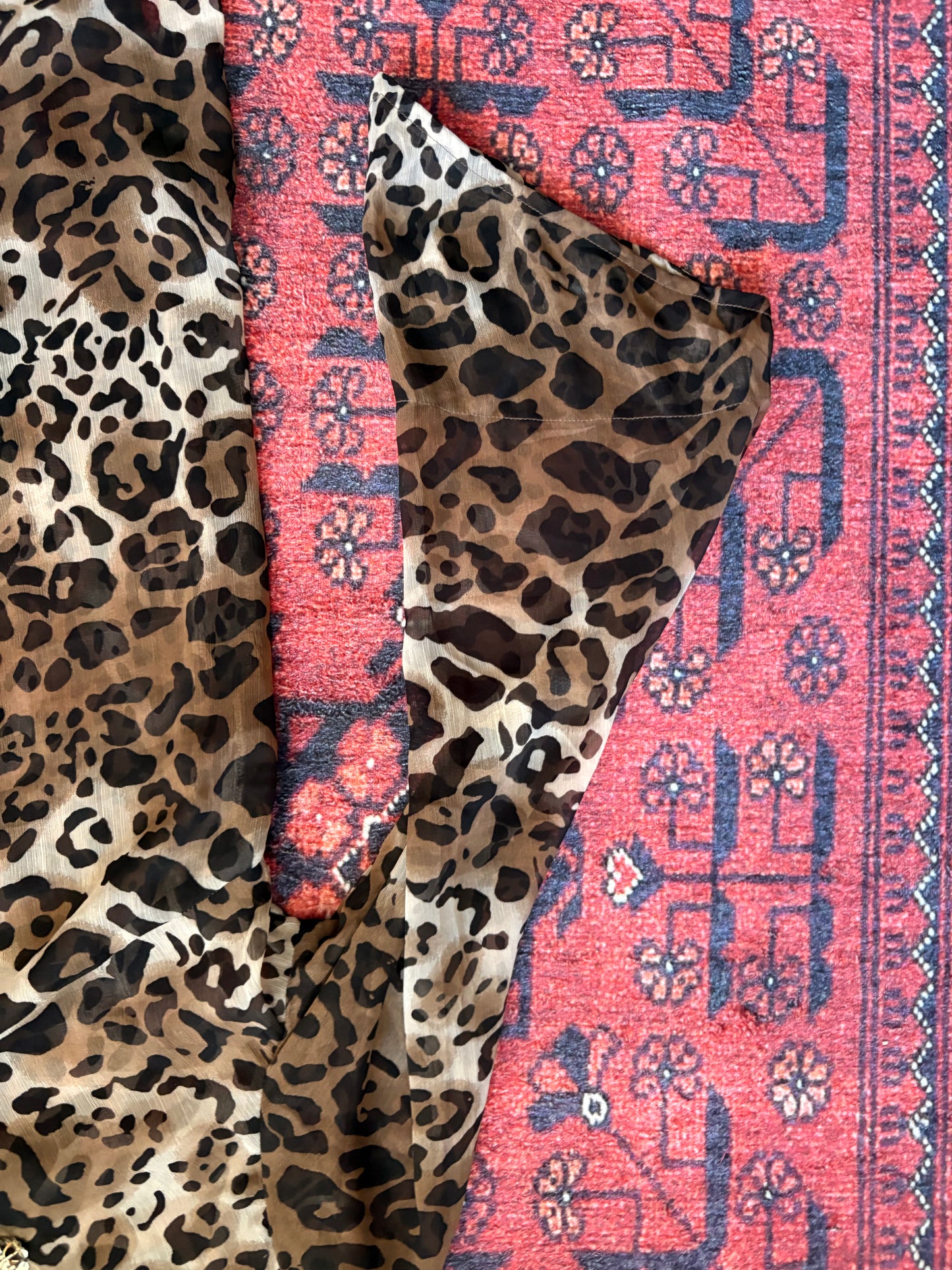 LEOPARD PRINT TUNIC/BEACH COVER - L