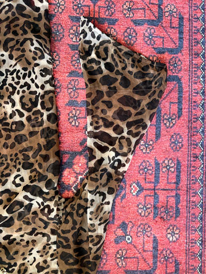 LEOPARD PRINT TUNIC/BEACH COVER - L