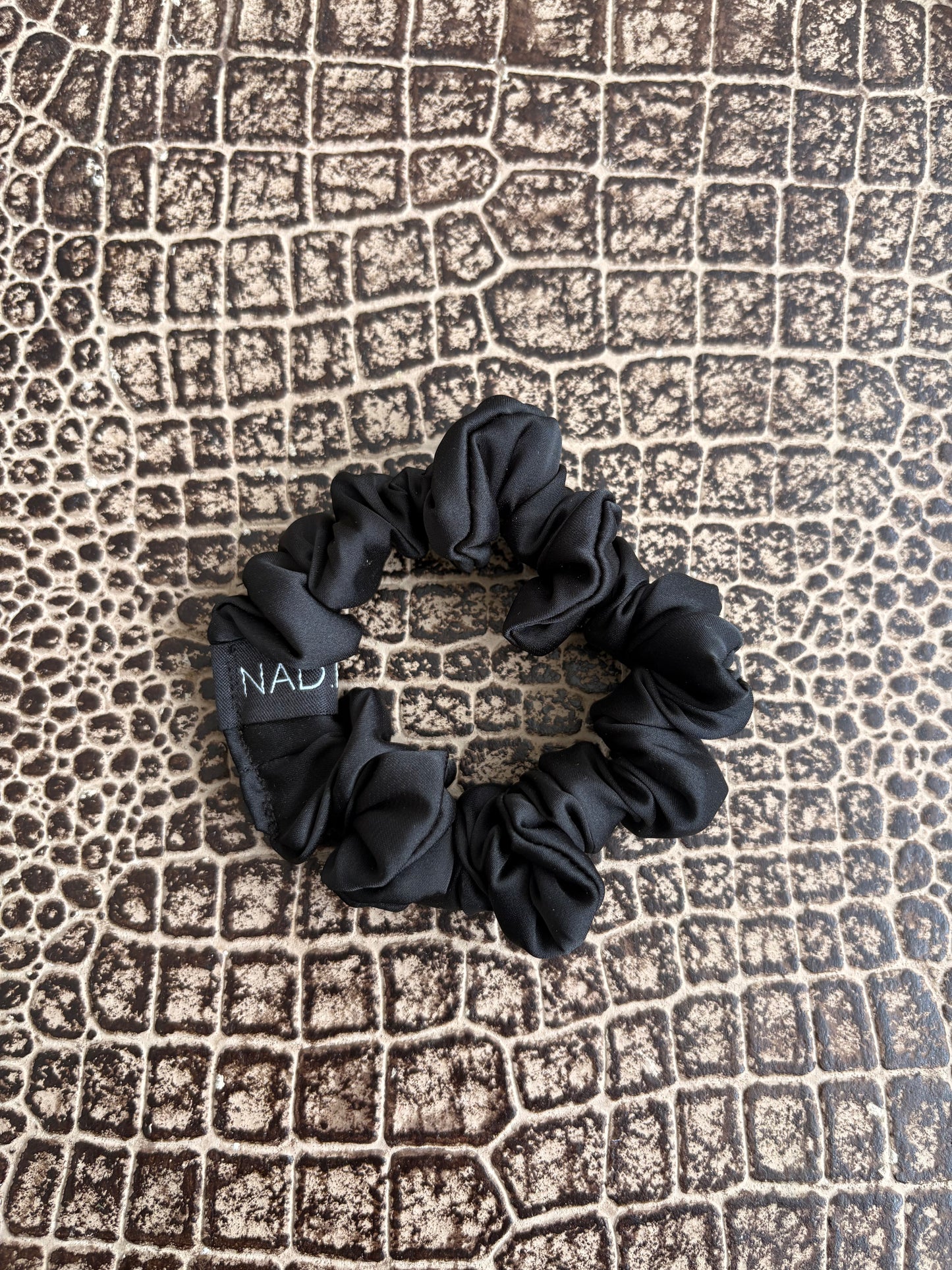 BLACK SATIN MINI SCRUNCHIE