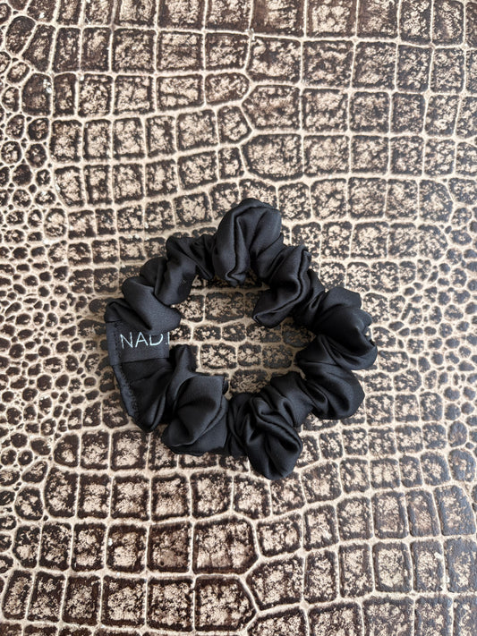 BLACK SATIN MINI SCRUNCHIE