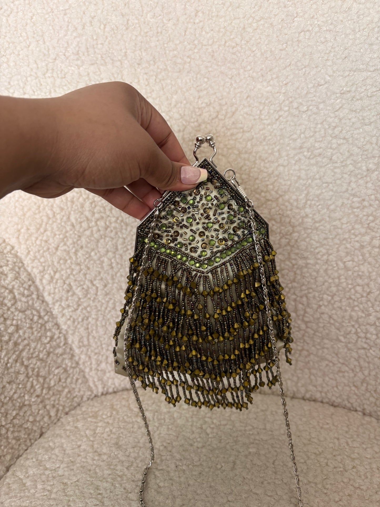 VINTAGE FRINGE BEADED BAG