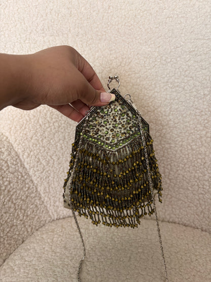 VINTAGE FRINGE BEADED BAG