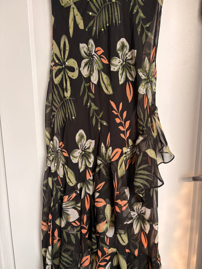 VINTAGE FLORAL CAP SLEEVE DRESS - M