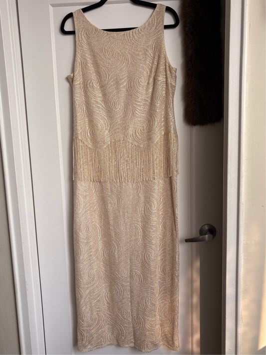 VINTAGE FRINGE CROCHET MAXI DRESS - 12