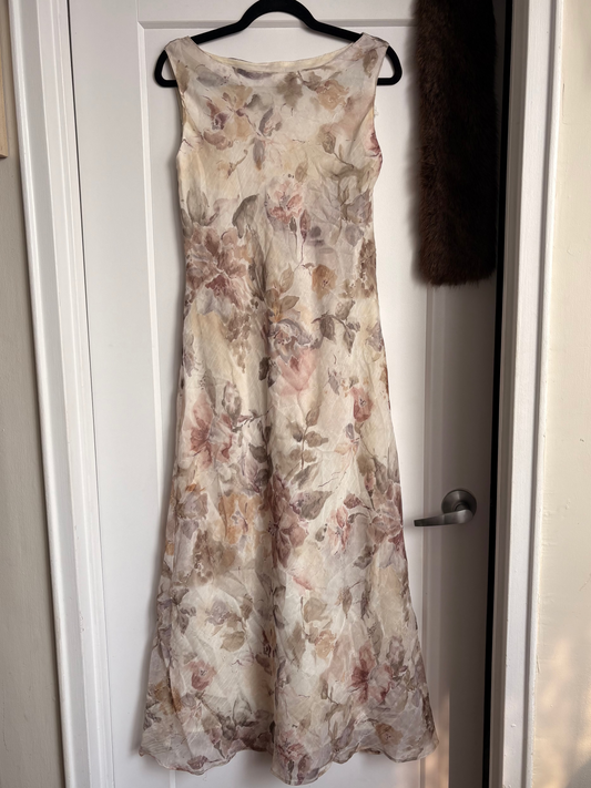 VINTAGE RONNI NICOLE FLORAL MAXI DRESS - 10