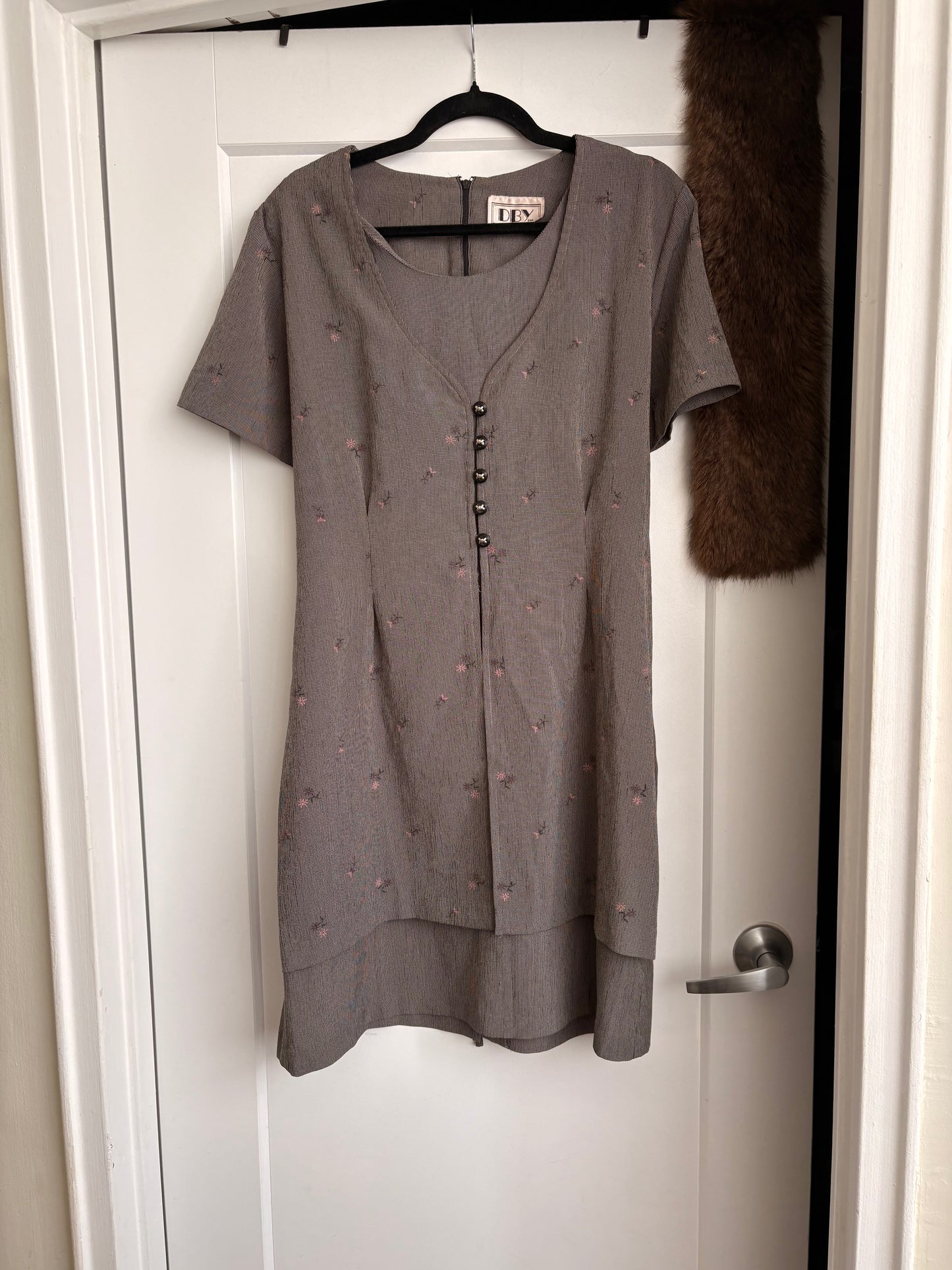 VINTAGE DBY FLORAL MINI DRESS - L