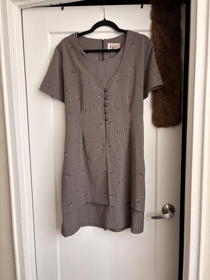 VINTAGE DBY FLORAL MINI DRESS - L