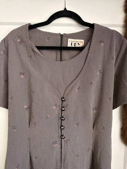 VINTAGE DBY FLORAL MINI DRESS - L