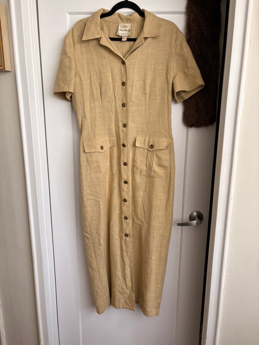VINTAGE JOSEPH RIBKOFF TAN DRESS - 14