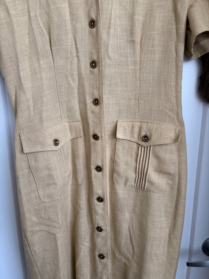 VINTAGE JOSEPH RIBKOFF TAN DRESS - 14
